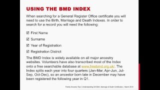 Using The Uk General Register Office Birth, Marriage & Death Index To Find Your Ancestors