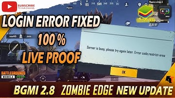 How To Fix BGMI Server Is Busy Restricted Area 2.8 Update - Bluestacks And Msi App Player Ld player