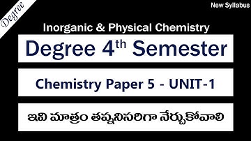 Degree 4sem Chemistry Paper 5 Unit 1 Most Important Questions 10 Marks Degree 4th Sem Exams 2023