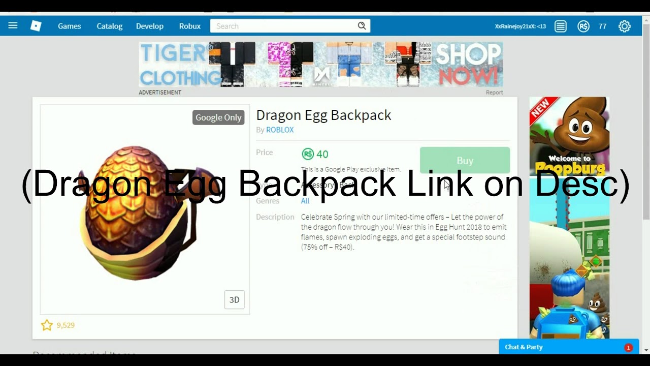 How To Get Dragon Egg Backpack On Pc Mac Roblox - 