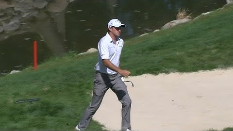 Sam Saunders’ holes beautiful bunker shot at Hotel Fitness