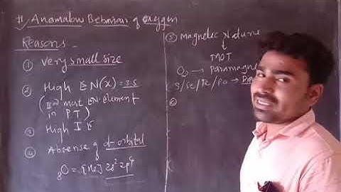 Anomalous Behaviour of Oxygen