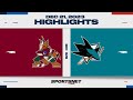 NHL Highlights | Coyotes vs. Sharks - December 21, 2023