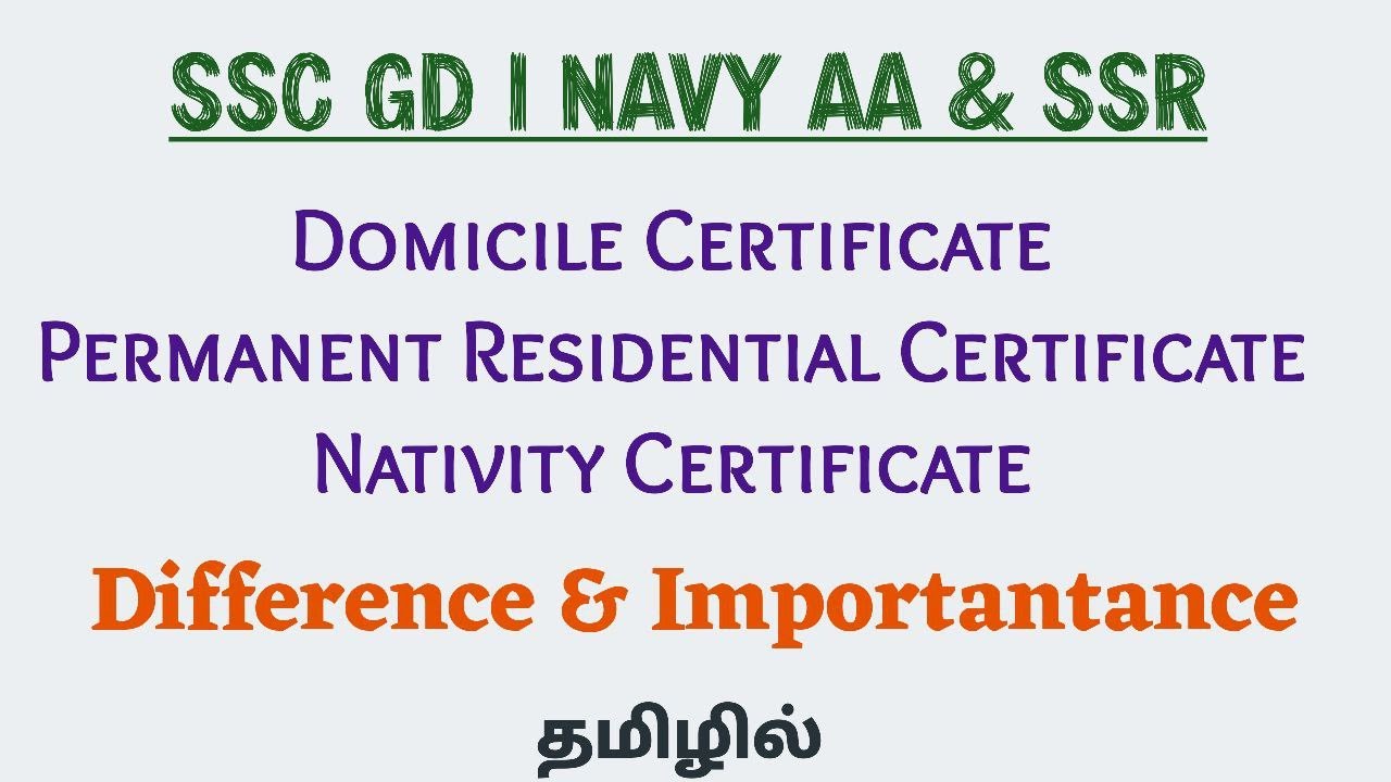 Domicile Residential Nativity Certificate Certificate Difference domicile-residential-nativity-certificate-certificate-difference