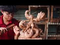 Wood Carving - Naruto : SASUKE UCHIHA curse mark - Amazing skills and techniques