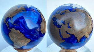 Wood Turning - An Andy Phillip inspired Blue Planet Globe