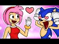 Human amy rose meets sonic the hedgehog