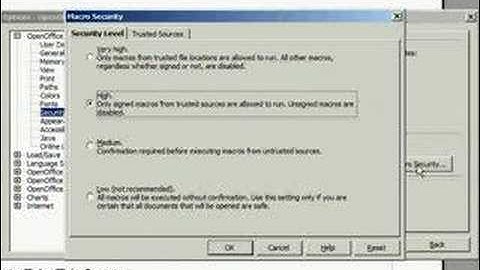 Enabling Unsigned Macros in OpenOffice