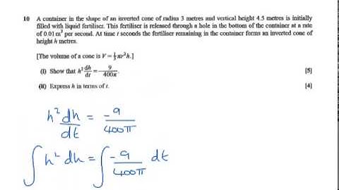 A Pure Maths - Differential Equations OCR Core 4 June 2014 q10ii