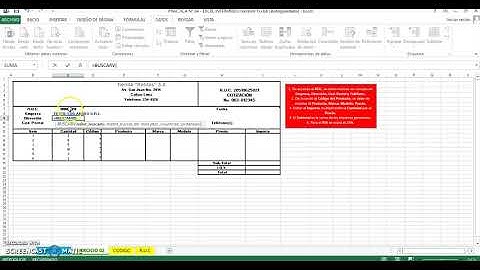 Validacion de datos, Factura en Excel