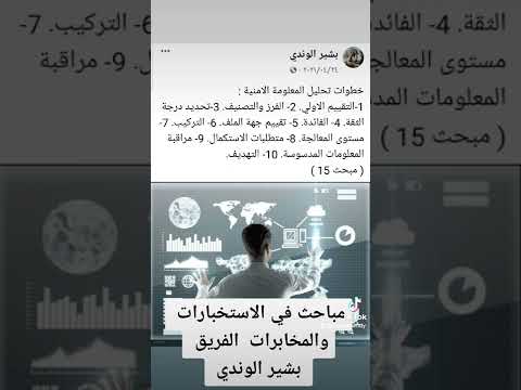 من أهم المباحث الاستخباراتية