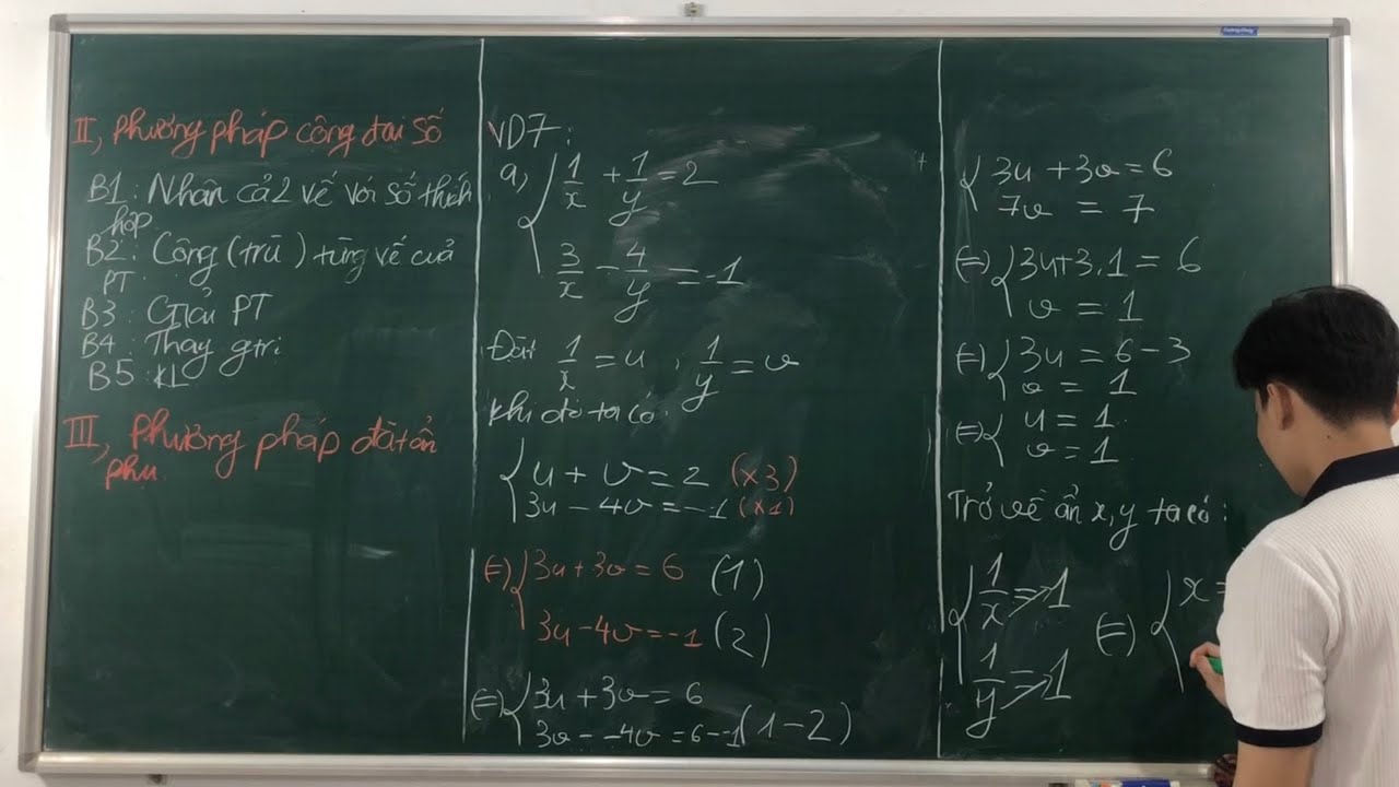 TOÁN 9. Giải hệ phương trình bằng phương pháp đặt ẩn phụ.