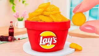 So Yummy Realistic Lay's Potato Chips 3D Cake Recipe 🥔  놀라운 퐁당 케이크 장식 아이디어 🥔 Bella Mini Cooking