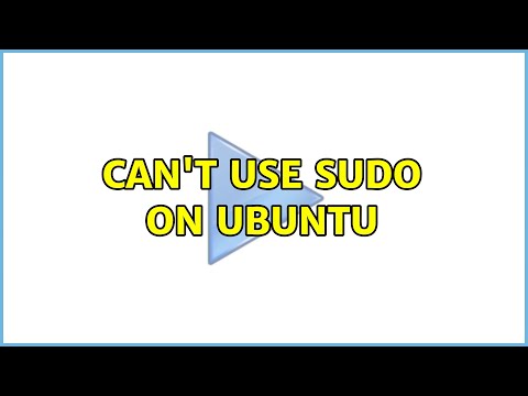 Can't use sudo on ubuntu (3 Solutions!!)