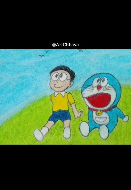 Doremon and Nobita drawing