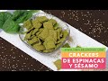 CRACKERS DE ESPINACAS Y SÉSAMO | Galletas saladas con sésamo | Crackers de espinacas