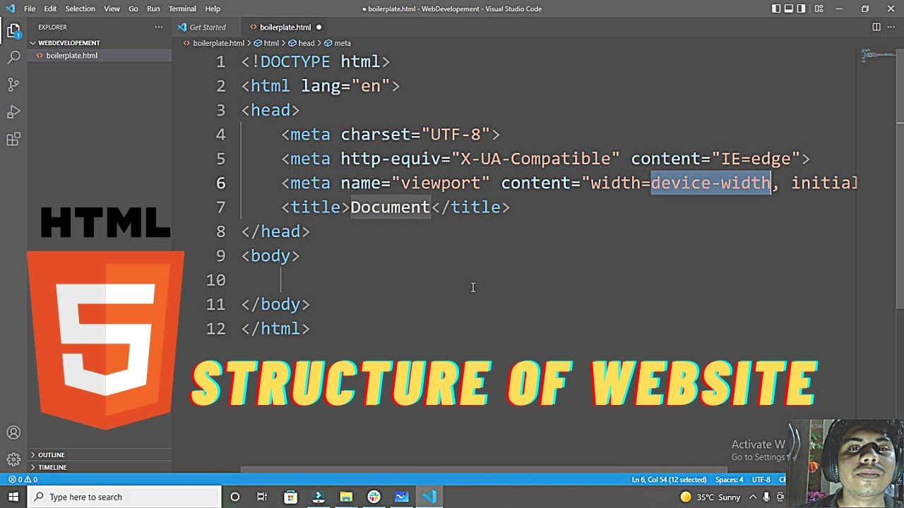 HTML Boiler Plate | Basic Stucture of Website . - YouTube