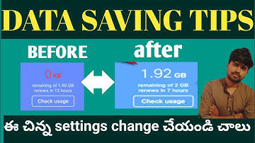Top 10 hidden settings to save your mobile data 😲 | telugu | Top 10 data saving tricks telugu