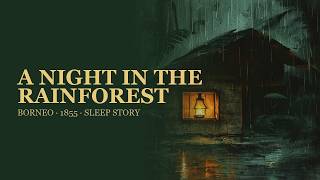 A Night in the Rainforest (Borneo, 1855) | Sleep Story + 90 Min Rain | No Music, Soft Voice