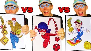 WHICH ONE"S BETTER? 🐞 Subway Surfers VS Temple Run VS Miraculous Ladybug App Games Coloring Page screenshot 4