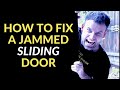 How to fix a jammed sliding door. SIMPLE instructions. Sliding Door Repair.