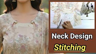 Designer Neck design Cutting and Stitching | Easy Tricks with Buttons and Fabric