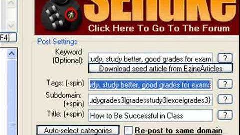 How To Create Linkwheels With Senuke - Part 2 (using senuke)