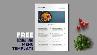 Free Restaurant Menu Template