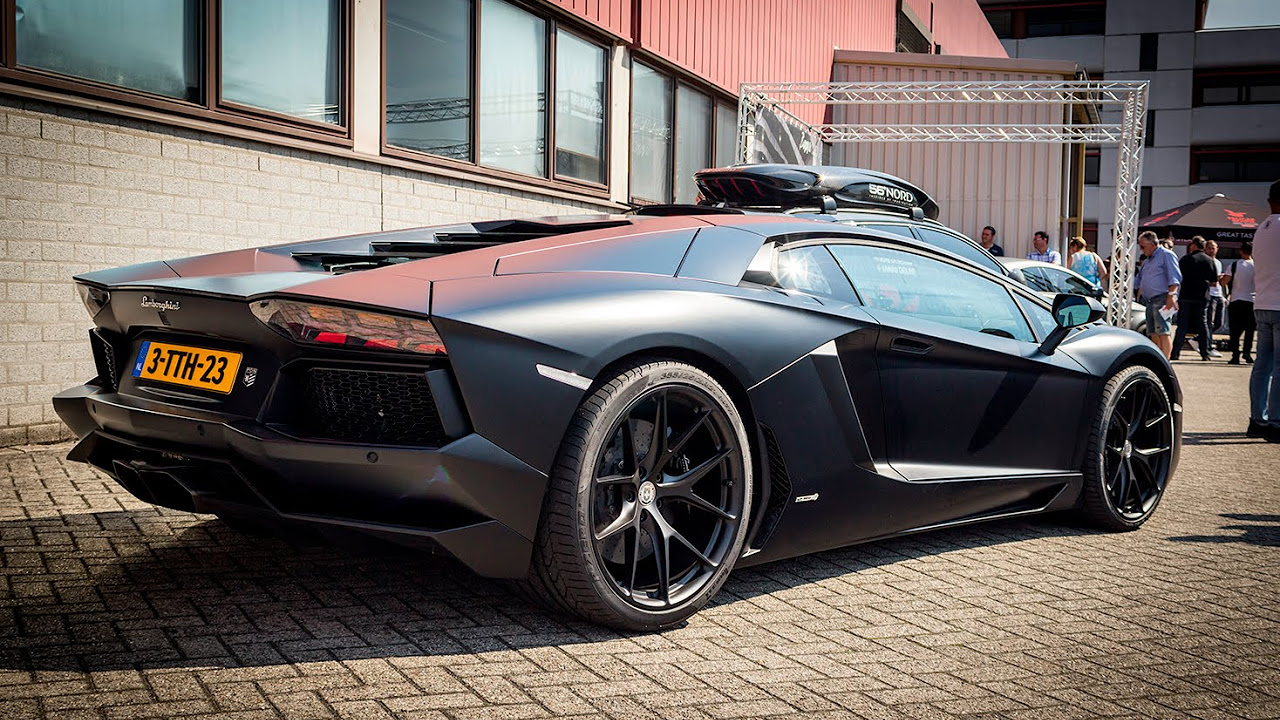 3x) Aventador with Akrapovic exhaust | Cars & Coffee | Loud V12
