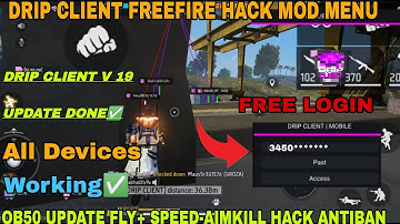 DRIP CLIENT NEW UPDATE V19 |AIM KILL|DRIP CLIENT MOD MENU|AUTO KILL|NO BAN BLACKLIST|MOBILE PANEL