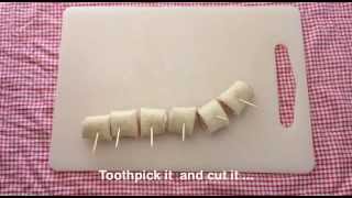 How to make ham pinwheels lunch box idea