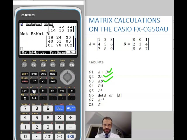 Matrix Calculations on the Casio FX-CG50AU