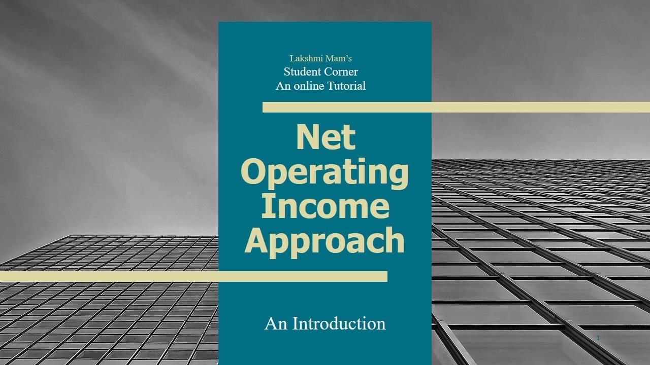 Net Operating Income Approach Introduction Formulas Format Net Operating Income Approach Introduction Formulas Format