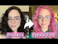 DIY BROWN TO PASTEL PINK HAIR | VLOG