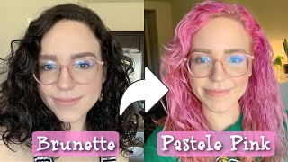 DIY BROWN TO PASTEL PINK HAIR | VLOG