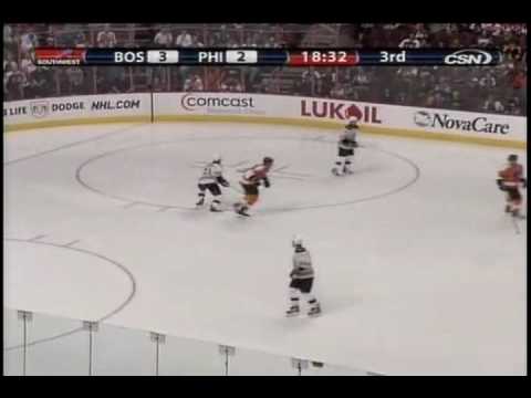 Mike Richards crashes Ference and Wideman