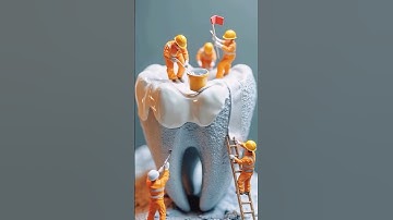 🔧 Mini Workers Preparing Teeth ! 🍔 AI-Animated Tiny World 🌍