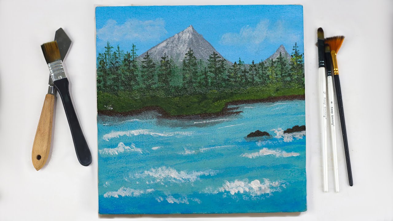 Mountain Landscape Painting Tutorials Easy for beginners Step by Step ...