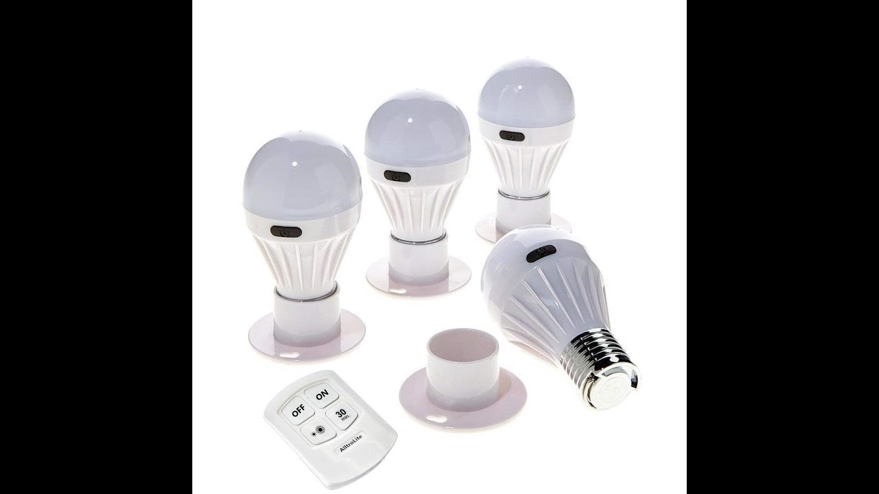 Bailoch 4 Pack Battery Operated Light Bulbs with Remote Control, AA Battery  Powered LED Light Bulb