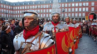 Desfile de los soldados romanos de Arde Lucus por las calles principales del centro de Madrid