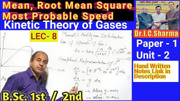 Mean ,RMS, MP Speed for B.Sc. 2nd | Graphical Representation of Maxwell