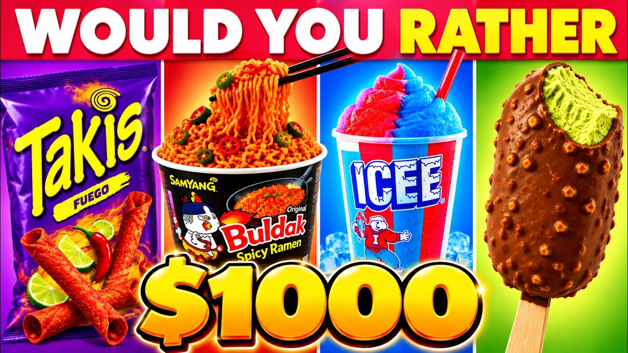 Would You Rather...? $1,000 FOOD Challenge 🤑🍜🍟🍩 Build Your Meal | Daily Quiz