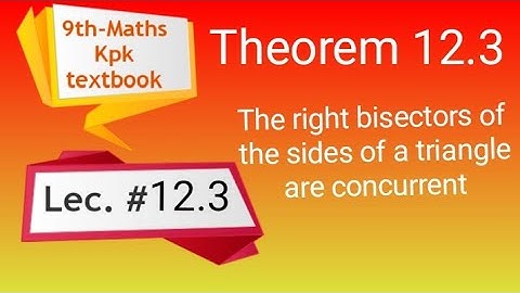 Theorem 12.3 , class 9 Maths , The right bisectors of the sides of a triangle are concurrent, pushto
