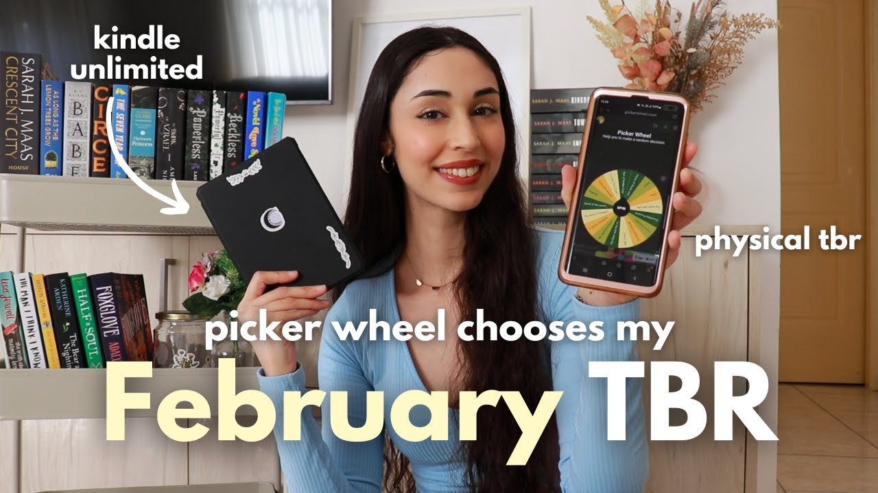 spin wheel chooses my February TBR 📚 kindle unlimited books & physical tbr