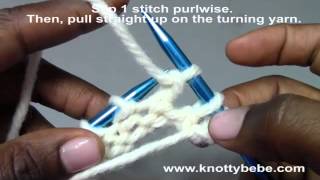 Short Rows German Method Purl Side Facing