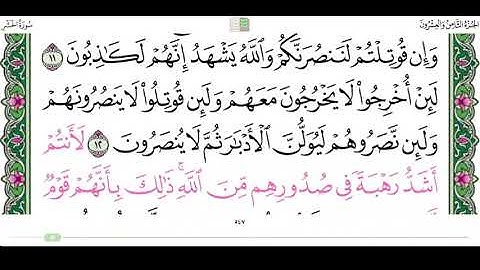 سورة الحشر من الاية ١٢ الى ١٤ القارئ محمد ايوب