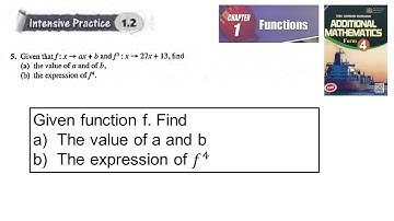 Functions intensive practice 1.2 Q5 latihan intensif 1.2 add maths form 4 textbook kssm