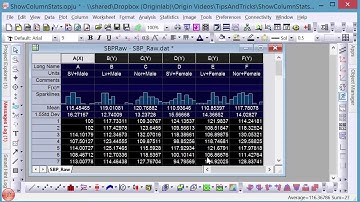 Show Statistics Info of Column in Worksheet