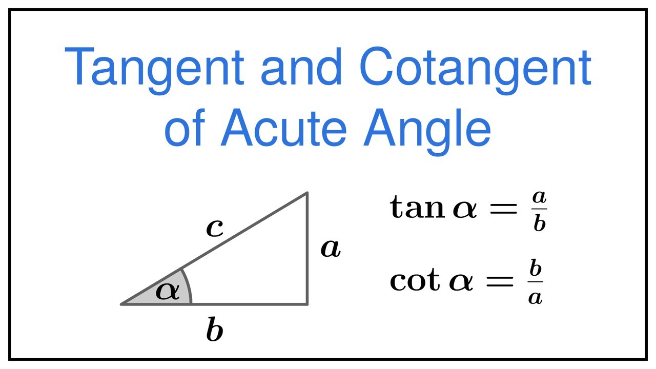 Tangent and Cotangent of an Acute Angle 