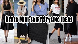 Different Ideas On How To Style A Black Midi-skirt @outfitideasmommyAzil